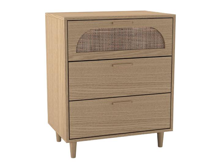 Commode 3 tiroirs, 1 finition cannage