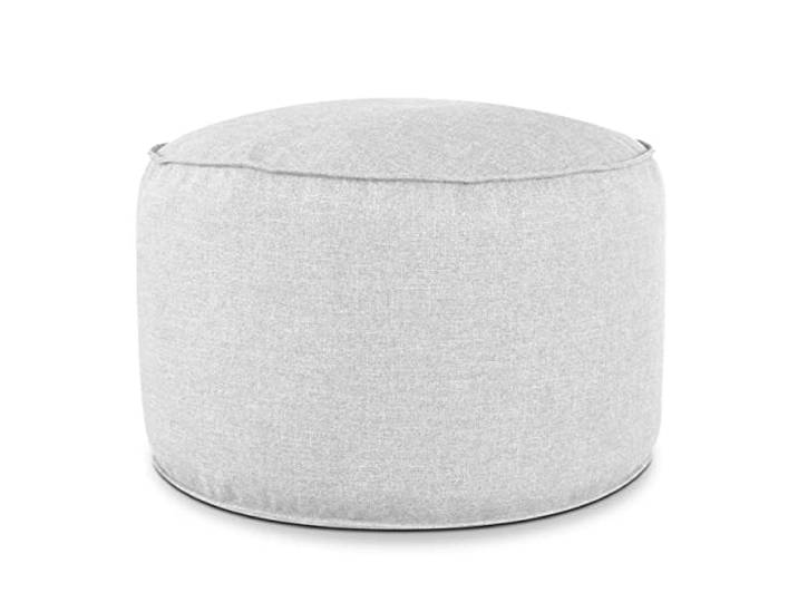 Deshome - Sitzhocker Sitzpouf Pouf rund Ø 80 cm mit abnehmbarem Polster für Innen- und Außenbereich: Sitzpouf Design für Sofa, Wohnzimmer, Schlafzimmer, Sitzhocker, Light Pouf EIS