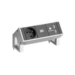 Bachmann 902.5711 DESK2 1xUTE 1xUSB Charger 0,2m INOX 9025711