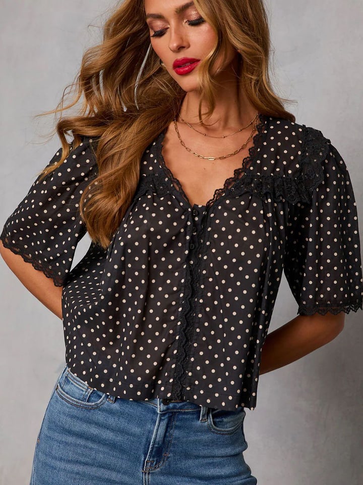 LA Angels Bluse in Schwarz - XL