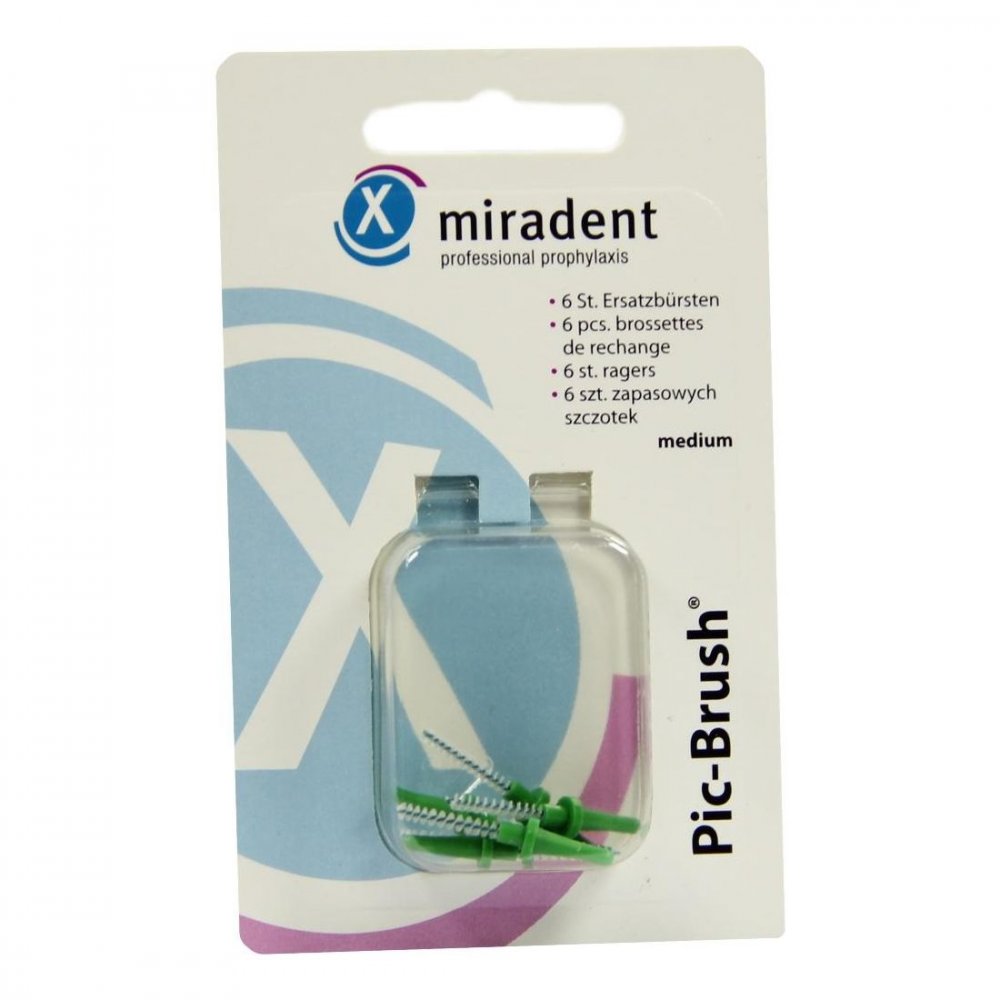 Hager Pharma GmbH Miradent Interdentalbürsten Pic-Brush Ersatzbürsten medium grün 02172432
