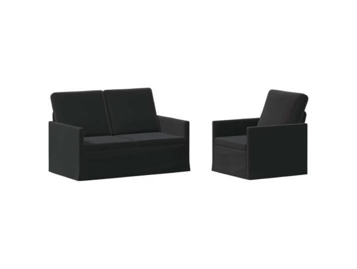 vidaXL Sofa-Set 2 pcs Schwarz Samt (V) Samtpolsterung für Komfort und Style, Metallrahmen sorgt für hohe Stabilität, Für maximalen Komfort gemacht