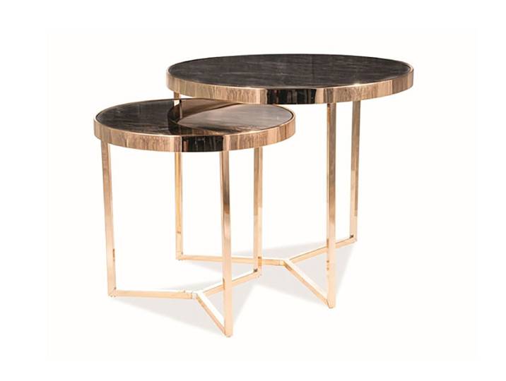 Feldmann-Wohnen Couchtisch Delia (Delia, 2-St., Couchtisch 2er Set), 2er-Set / 45x45cm / 60x60cm / Marmor Gold