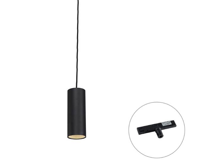 Design hanglamp zwart incl. rail adapter 1-fase - Slimline Tubo