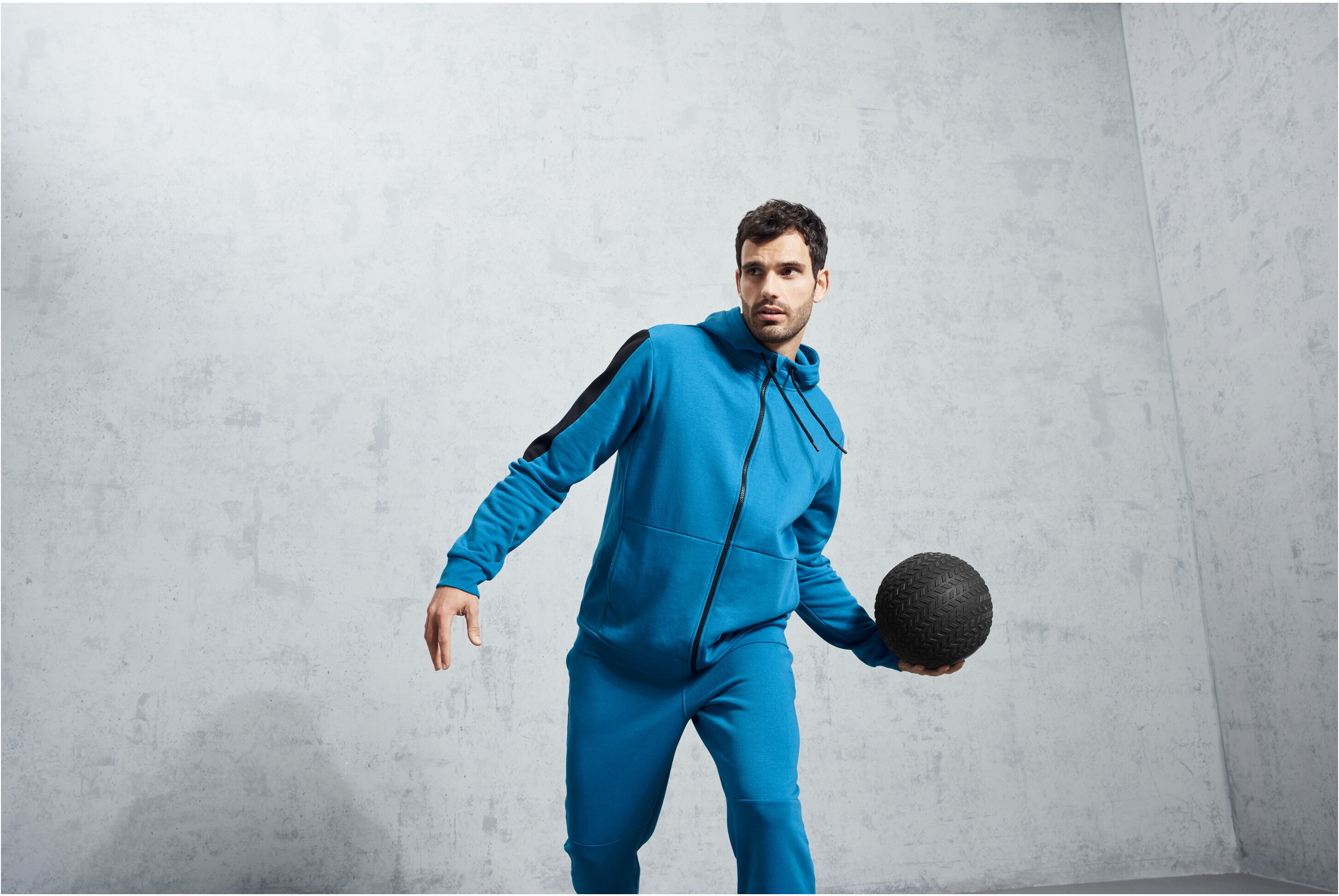 CRIVIT Herren Fitness-Sweatjacke mit Baumwolle
