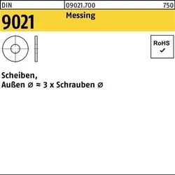 Unterlegscheibe DIN 9021 17x50x3 Messing 50 Stück