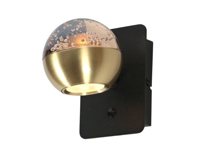 Steinhauer Exclusive Wandleuchte Belluno, LED, Messing/Schwarz -