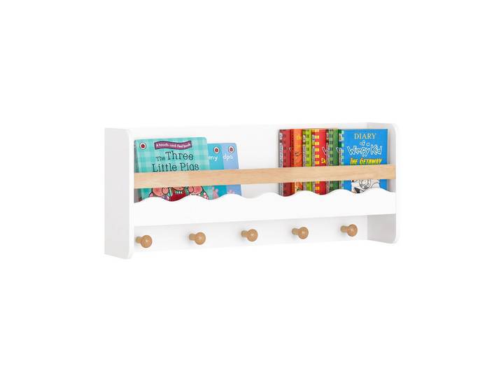 SoBuy Kinderregal Weiß, Weiß, Naturfarben, Holzwerkstoff, Holz, 73x30x15 cm, Wohnzimmer, Regal, Wandregal