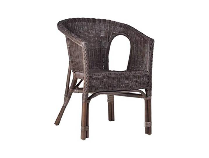 MiaMöbel Armlehnstuhl Rattan 57x75x56 cm Landhausstil Rattan Braun