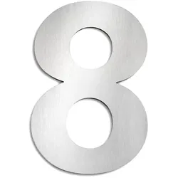 CMD Creative Metalldesign Hausnummer „ 8 “, Höhe 25cm, Edelstahl, gebürstet CMD-G8