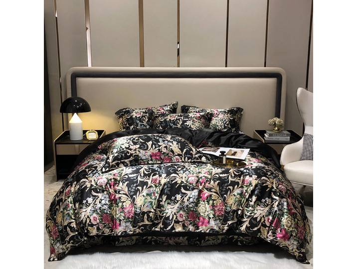 Parure de lit en soie naturelle, ensemble de housse de couette imprimée haut de gamme, simple, Double, Queen, King, ensemble de housse de couette de luxe
