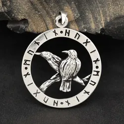 Drachensilber Raben Odins Schmuck Anhänger 925 Silber - Silber
