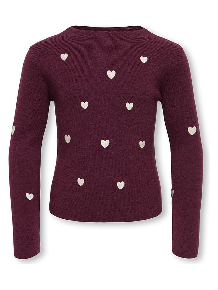 KIDS ONLY Pullover "Hearts" in Lila - 134/140