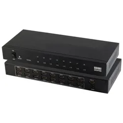 HDMI Verteiler 1x16, Metall, 4K30Hz, schwarz