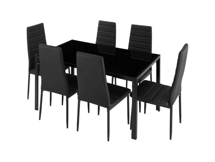 Chaises de Salle à Manger HEk - Lot de 6 - Cadre en Acier - Noir