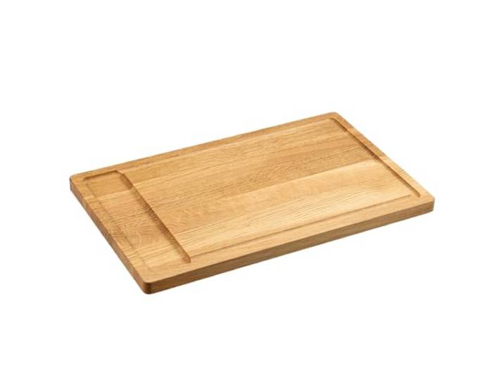 KESPER Schneidebrett Eichenholz FSC®-zertifiziert Mit Vertiefung BIOFA-Öl feuchtigkeitsabweisend 45 × 28 × 2 cm 49300