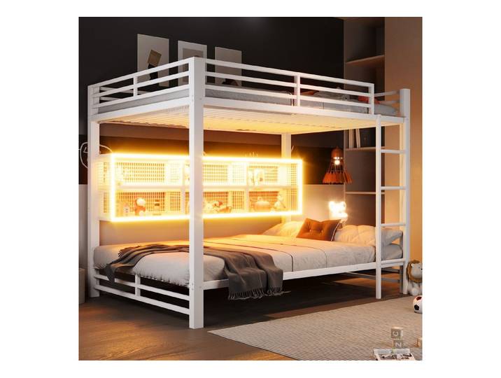 OKWISH Etagenbett Doppelbett Kinderbett (Etagenbett– mit Stauraumschränken, 1-St., 140x200)