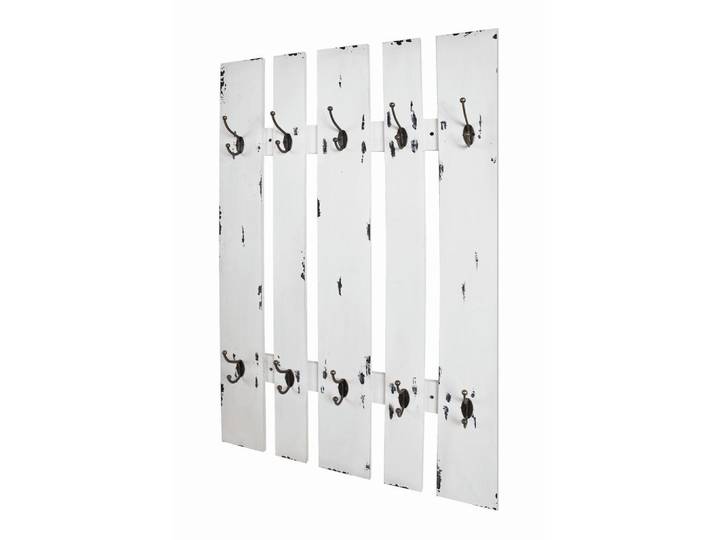 Wandgarderobe, Weiß, Metall, 65x100x9 cm, Garderobe, Garderobenpaneele, Wandgarderobe