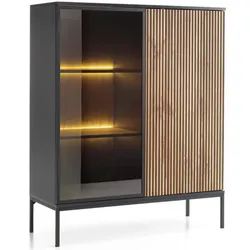 VITRINE Graphit, Wotan Eichefarben 104/126/39 cm Deo