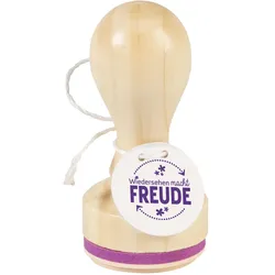 3x Heyda, Stempel, Motivstempel rund 'Wiedersehen' 3,2cm