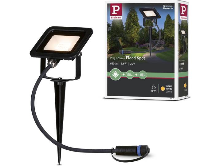 LED Gartenstrahler PAULMANN Flood , schwarz, H:10,3cm, Leuchten, LED Gartenstrahler, LED-Modul
