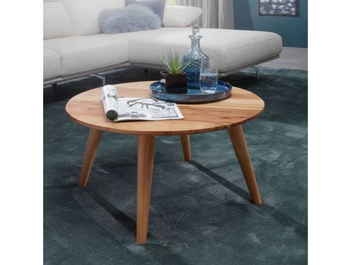 Couchtisch Boha , Ø 75 , Akazie Holz massiv , braun