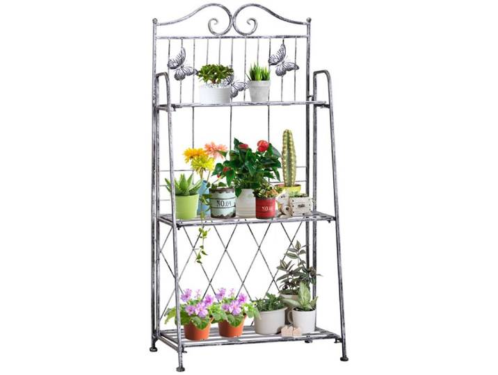 Support à plantes pliable à 3 niveaux pour l'extérieur (balcon terrasse jardin) étagère à fleurs en métal support à fleu