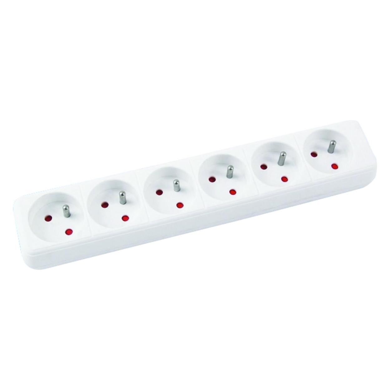 Office Products 6 Steckdosen, 3 m geerdet, weiss (6x, 3 m) (13116321-14)