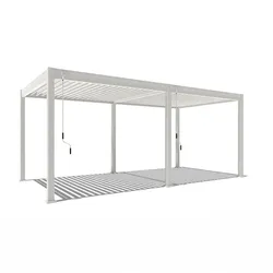 Weide Deluxe Pergola Voll-Aluminium 3x6m mit Lamellendach freistehend weißᅠ
