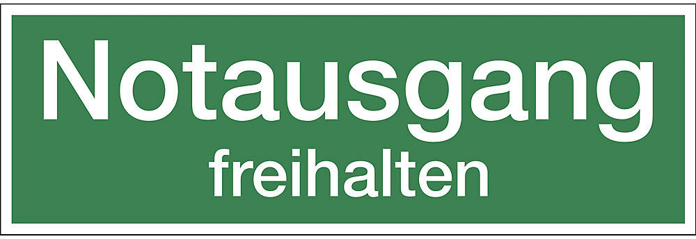 kaiserkraft Kombizusatzschild mit Text für Rettungszeichen, Notausgang freihalten, VE 10 Stk, Kunststoff, LxHxT 300 x 100 x 1 mm
