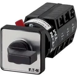 Eaton Stufenschalter, Kontakte: 5, 10 A, Frontschild: 0-5, 30 °, 5 Stufen 30°, rastend, Zentraleinbau, Schalter + Taster, Schwarz