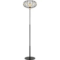 LED Stehleuchte Stehlampe Wohnzimmerlampe Fußschalter goldfarben schwarz H 162cm