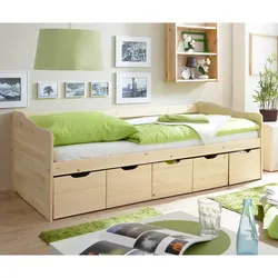 Bett mit Schubladen Kiefer