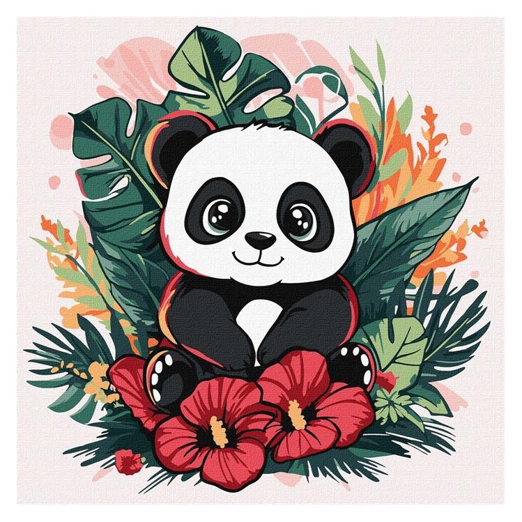 Ideyka Malen nach Zahlen - Panda in den Tropen (Kinder) (KHO1261)