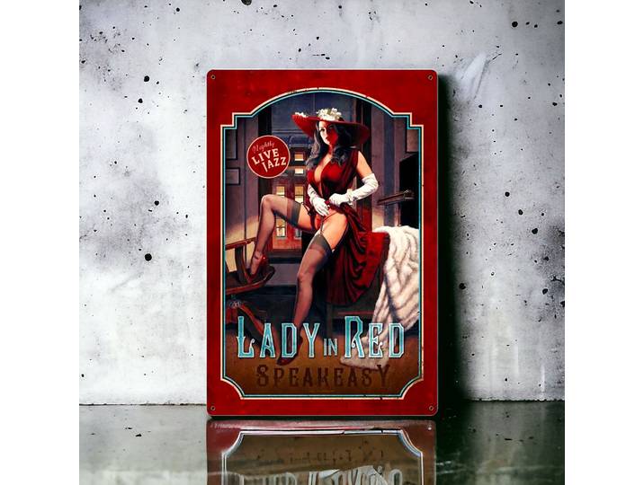 Plaque publicitaire Lady In Red - Speakeasy