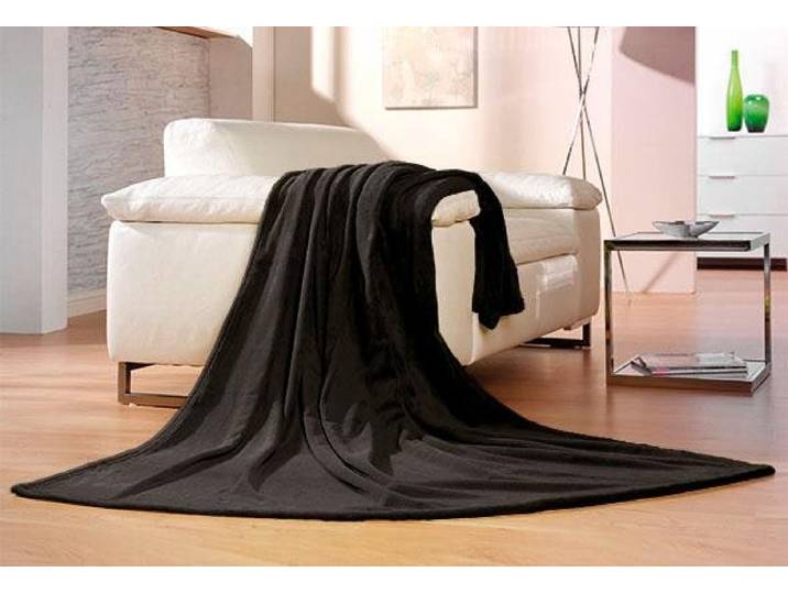 Wohndecke GÖZZE Memphis , schwarz, B:150cm L:200cm, Kunstfaser, Wohndecken, Wohndecke, in tollen Unifarben, Kuscheldecke