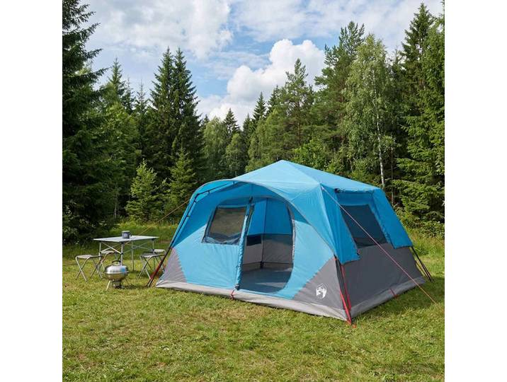 vidaXL Sofort Zelt 10 Personen Blau Polyester und Stahl