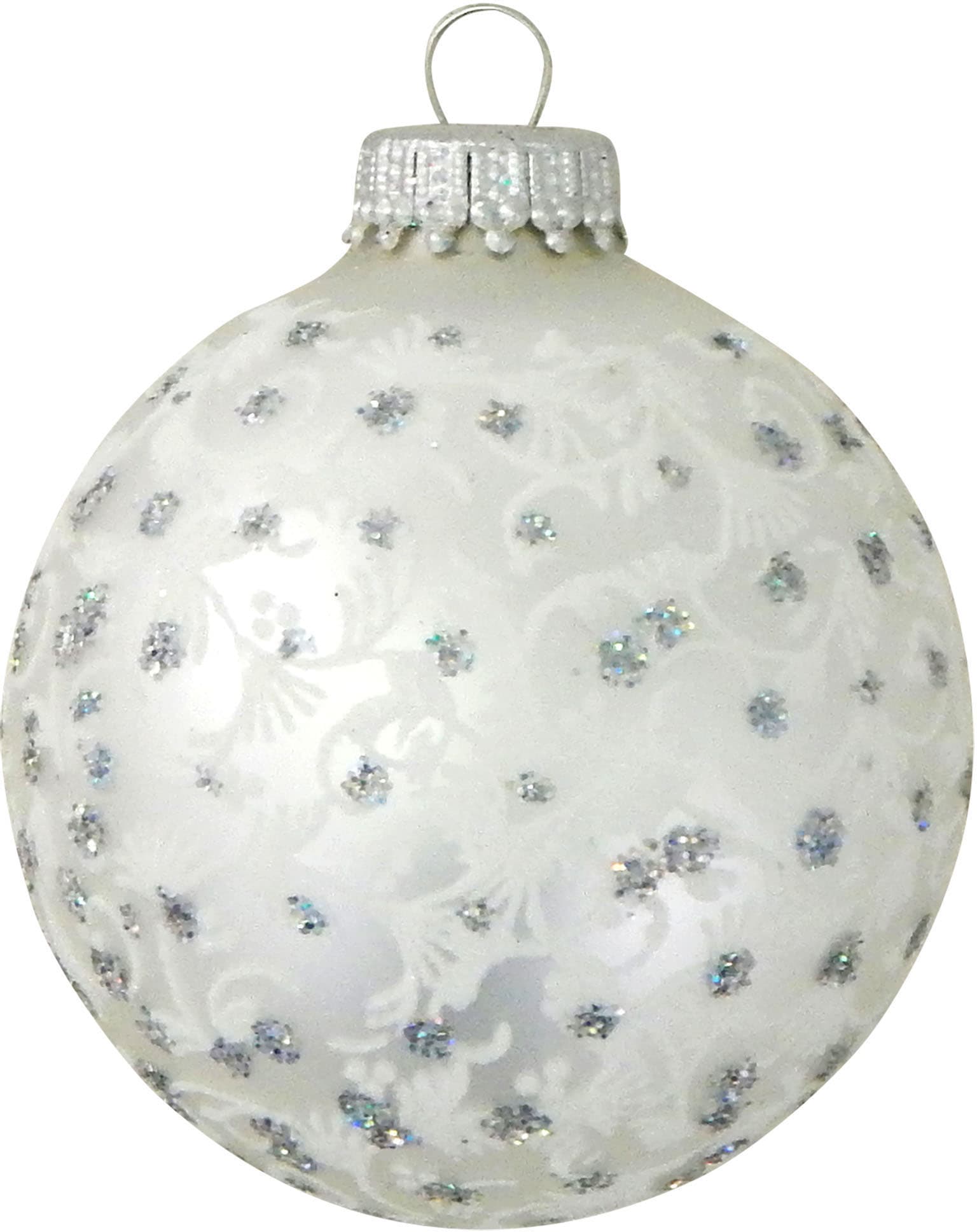 Weihnachtsbaumkugel KREBS GLAS LAUSCHA "CBK72789", silber (silberfarben), Ø:6,7cm, Glas, Weihnachtsbaumkugeln, Weihnachtsbaumkugel