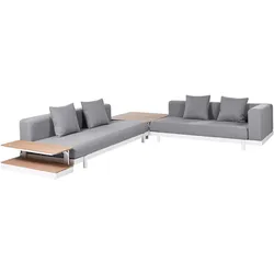 LOUNGE SET 5-Sitzer Aluminium weiß Auflagen grau Missanello