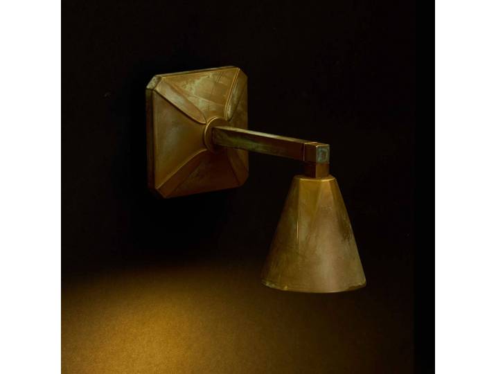 Moretti Luce Aussenwandleuchte Silva Disk, bronze / altmessing, Messing, Landhaus / Rustikal