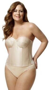 Plus Size Women's Make it Smooth Strapless Longline 6421 by Elila in Beige (Size 34 F)