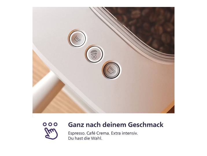 PHILIPS baristina Espressomaschine BAR308/00 mit Mahlwerk für ganze Bohnen, Milchaufschäumer inkl., 16 bar Pumpendruck, Naturweiß​