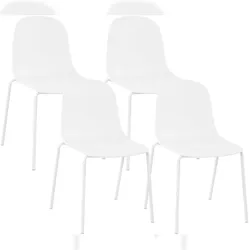 CLP 4er Set Stapelstühle Hardin Kunststoff HBT: 85x51x55 cm weiß