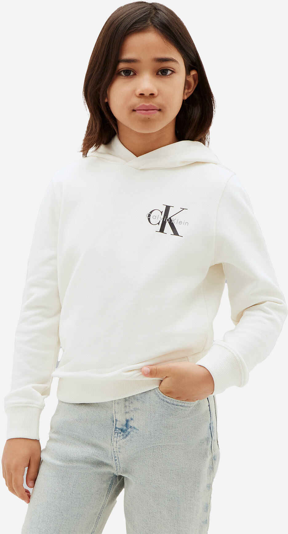 Calvin Klein Logo Jr - Felpa - Bianco 14ANNI