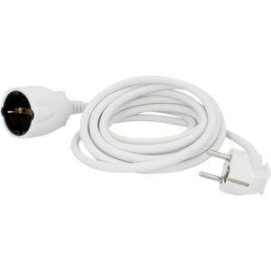 Unitec Verlängerungskabel 44540, für innen, Schutzkontakt, Kabeltyp H05VV-F aus Kunststoff, weiß, 3 m