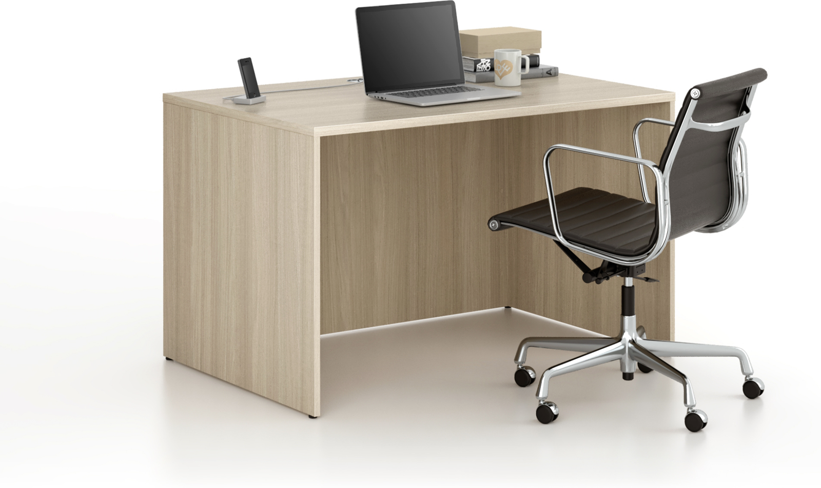 B2B Partner Büroschreibtisch FRAME, 120x80 cm, Eiche natur