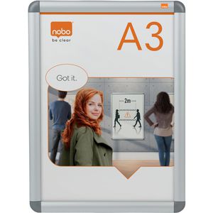 Nobo Klapprahmen 1902213, 32 mm Profil, DIN A3, silber, Aluminium