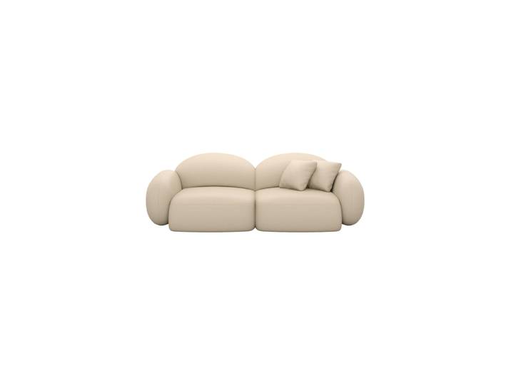 3-Sitzer Design Echtleder Sofa „Varello“ Echtleder Beige BLOOMINGLOFT Collection