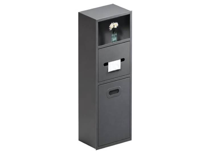 Duschnische Edelstahl mit Schublade für Toilettenpapier und Abfalleimer Wasserdichte und Rostfreie Unterputz Wandnische für Parks, Öffentliche Toiletten, Badezimmer und Hotels(Gray,300x660x140mm)
