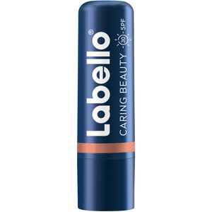 Labello Lippenbalsam Caring Beauty Coral Lippen & Wangen, mit Sheabutter, Mandelöl und Vitamin E, LSF 30, 4,8g